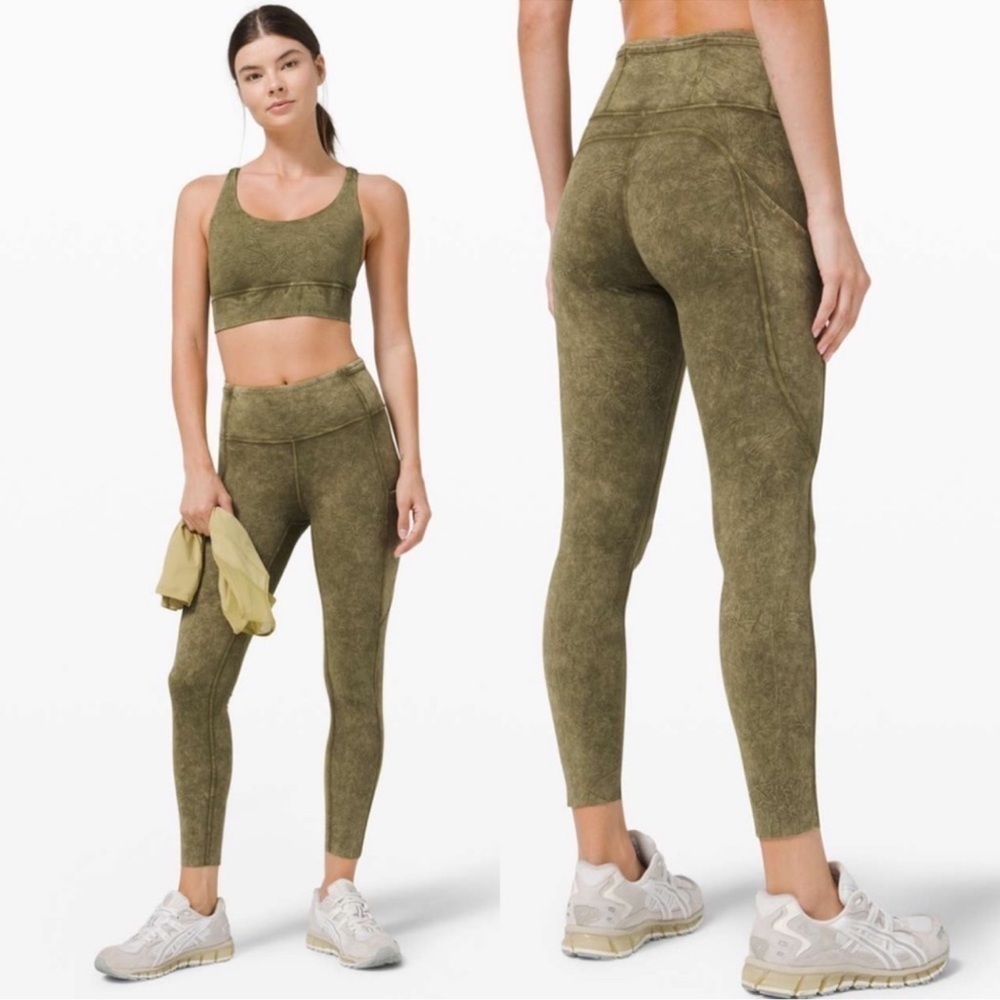 Lululemon Fast and Free Tight II 25" Ice Dye Green 4